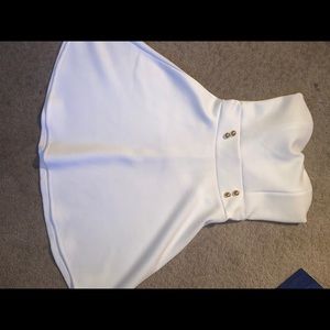 WHITE SLEEVELESS SKATER STYLE DRESS